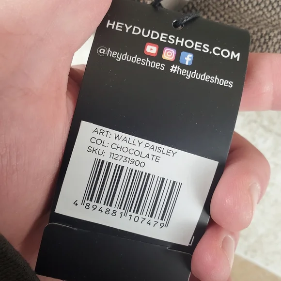 Hey Dude Wally Paisley Shoes Chocolate White Casual Walking Slip-On Shoes NWOB - Picture 13 of 15